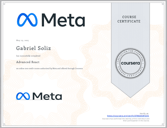 Certificación de Advanced React