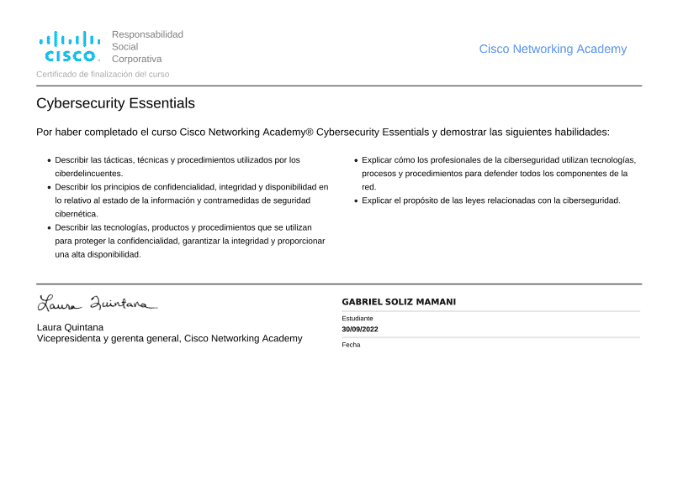 Certificación de ciberseguridad de Cisco