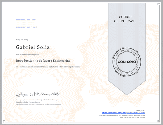 Certificación de Introducción a la Ingeniería de Software