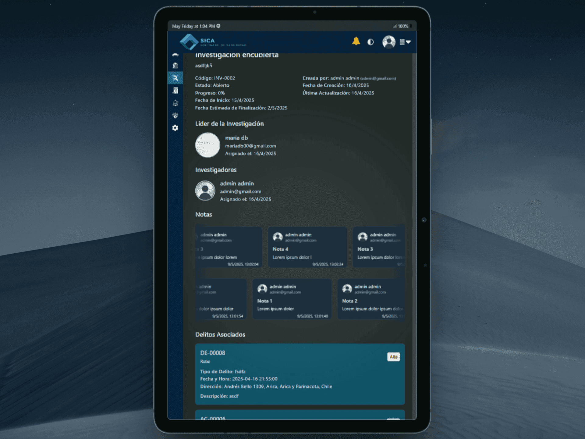 Investigation Details