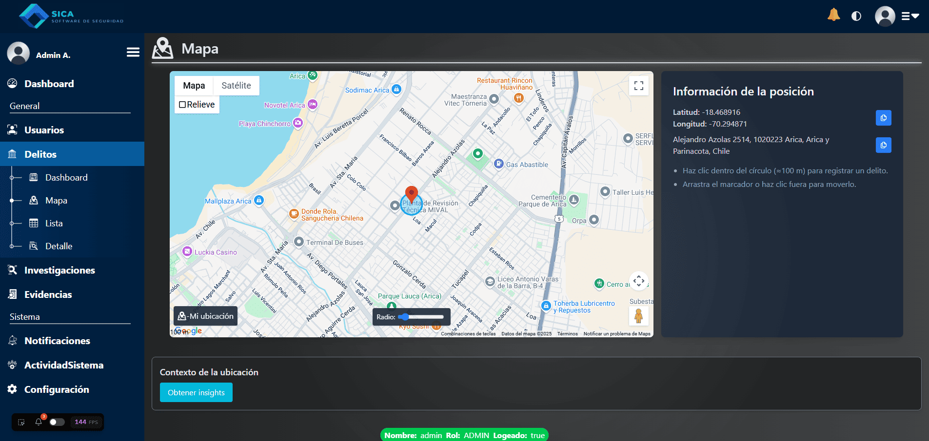 Google Maps - Registro de Delitos