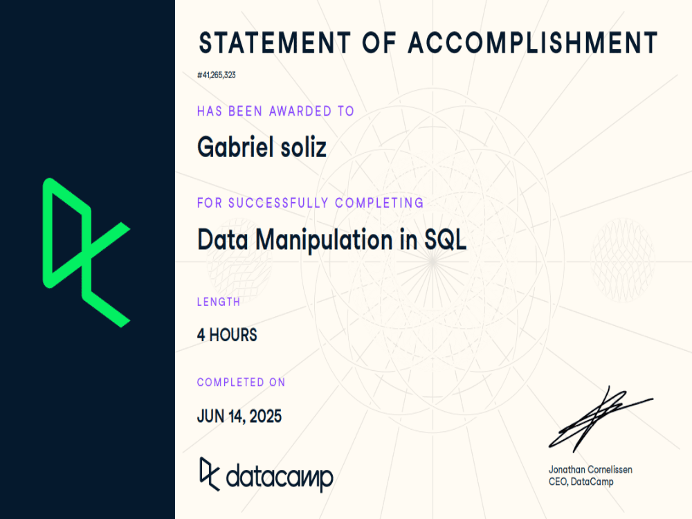 Certificación de SQL Data Manipulation