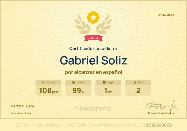 Certificación de mecanografía