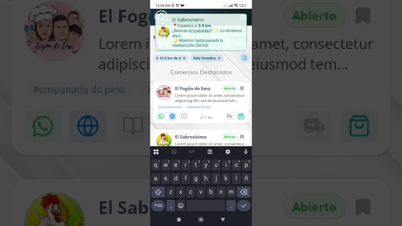 Demostración del flujo principal: bienvenida, listado, filtros, detalle y acciones rápidas.
